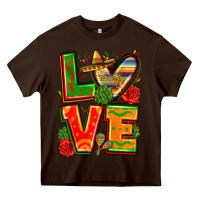 Chocolate Brown love mexico Heavy Core Tee - Zillion Design Studio