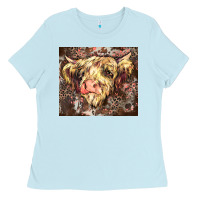 Baby Blue leopard cow Ladies Tee - Zillion Design Studio