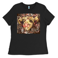 Black leopard cow Ladies Tee - Zillion Design Studio