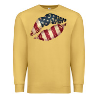 Antique Gold Vintage American Flag Lips Premium Sweatshirt - Bettercallsaul