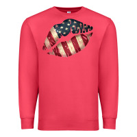 Cardinal Vintage American Flag Lips Premium Sweatshirt - Bettercallsaul
