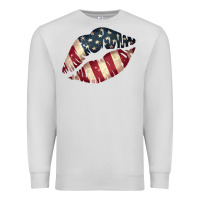 Dove Grey Vintage American Flag Lips Premium Sweatshirt - Bettercallsaul