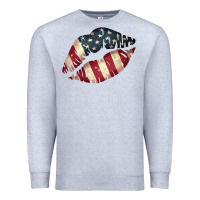Heather Grey Vintage American Flag Lips Premium Sweatshirt - Bettercallsaul