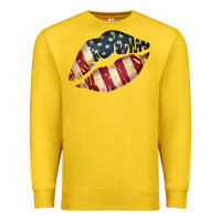 Lemon Vintage American Flag Lips Premium Sweatshirt - Bettercallsaul