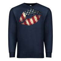 Navy Vintage American Flag Lips Premium Sweatshirt - Bettercallsaul
