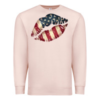 Pale Pink Vintage American Flag Lips Premium Sweatshirt - Bettercallsaul