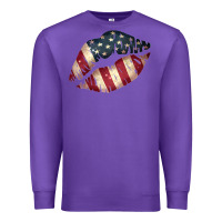 Purple Vintage American Flag Lips Premium Sweatshirt - Bettercallsaul