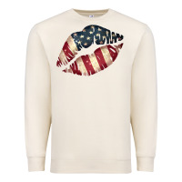 Sandshell Vintage American Flag Lips Premium Sweatshirt - Bettercallsaul