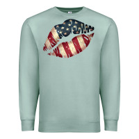 Seafoam Vintage American Flag Lips Premium Sweatshirt - Bettercallsaul