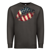 Smoke Vintage American Flag Lips Premium Sweatshirt - Bettercallsaul