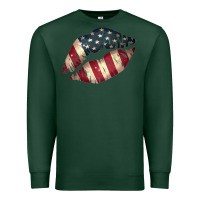 Sports Green Vintage American Flag Lips Premium Sweatshirt - Bettercallsaul