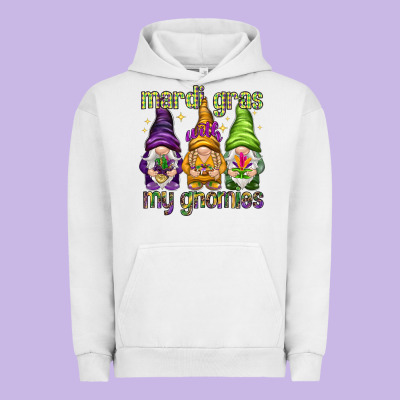 Mardi Gras With My Gnomies Urban Hoodie Designed By Howdyjamesfarm