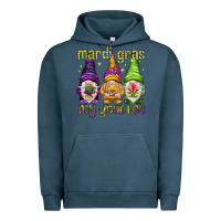 Pigment Midnight Navy Mardi Gras with my gnomies Urban Hoodie - HowdyJamesFarm