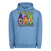 Pigment Pebble Blue Mardi Gras with my gnomies Urban Hoodie - HowdyJamesFarm