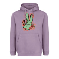Lavender Green Glitter Floral Peace Sign Heavyweight Hoodie - Jasminsmagicworld