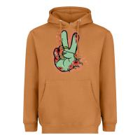 Meerkat Green Glitter Floral Peace Sign Heavyweight Hoodie - Jasminsmagicworld