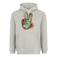 Moon Dust Green Glitter Floral Peace Sign Heavyweight Hoodie - Jasminsmagicworld
