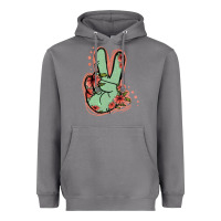 Storm Green Glitter Floral Peace Sign Heavyweight Hoodie - Jasminsmagicworld