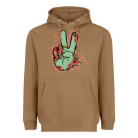 Toasted Coconut Green Glitter Floral Peace Sign Heavyweight Hoodie - Jasminsmagicworld