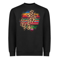Black serape leopard patch Heavyweight Sweatshirt - AdoDesignShop