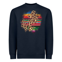 Navy serape leopard patch Heavyweight Sweatshirt - AdoDesignShop