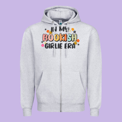 In My Bookish Girlie Era Zipper Hoodie Designed By Maliassmallbusiness