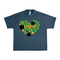 Midnight Navy lucky heart shaped clover Urban Heavy Tee - AdoDesignShop