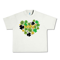 Pistachio lucky heart shaped clover Urban Heavy Tee - AdoDesignShop