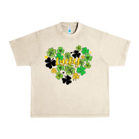 Lucky Heart Shaped Clover Urban Heavy Tee | Teevron