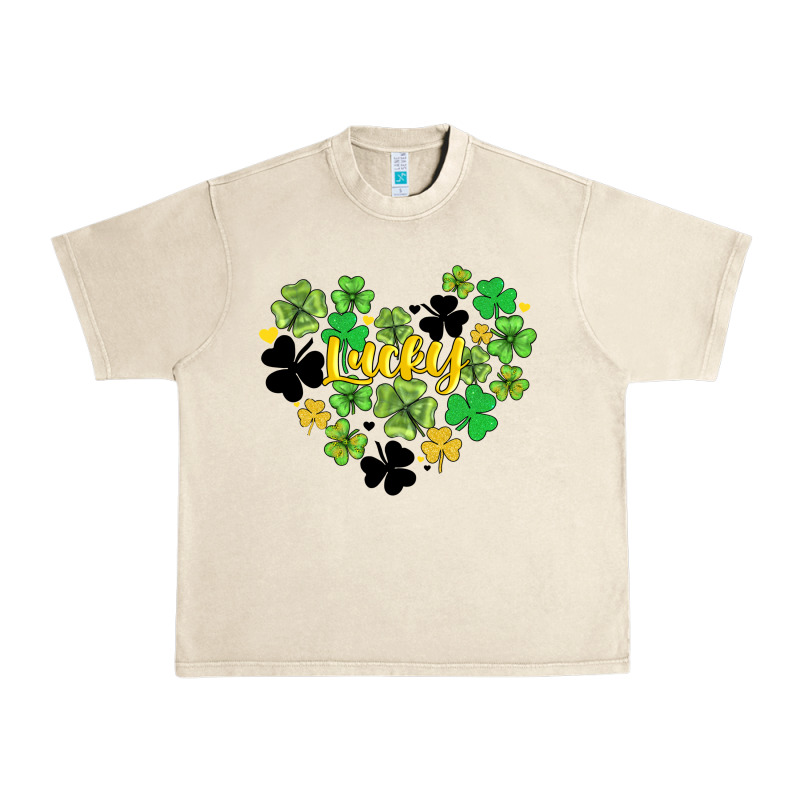 Lucky Heart Shaped Clover Urban Heavy Tee by AdoDesignShop | Teevron