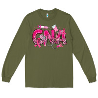 Army Green breast cancer cna certified nursing assistant Long Sleeve Tee - JahusDesignShop