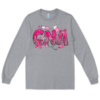 Heather Grey breast cancer cna certified nursing assistant Long Sleeve Tee - JahusDesignShop