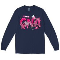 Navy breast cancer cna certified nursing assistant Long Sleeve Tee - JahusDesignShop