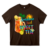 Chocolate Brown sunshine and sweet tea Heavy Core Tee - texasbilliewilder