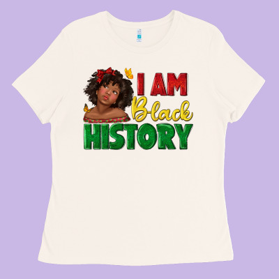 Ladies Tee i am black history with afro black girl