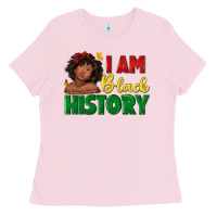 Bubblegum Pink i am black history with afro black girl Ladies Tee - texasbilliewilder