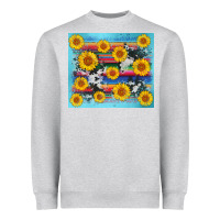 Heather Grey serape cowhide sunflower Heavyweight Sweatshirt - AdoDesignShop