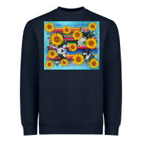 Navy serape cowhide sunflower Heavyweight Sweatshirt - AdoDesignShop