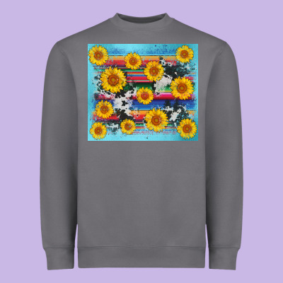 Serape Cowhide Sunflower Heavyweight Sweatshirt Designed By Adodesignshop