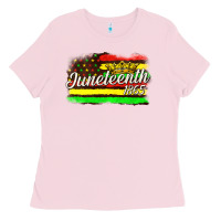Bubblegum Pink juneteenth 1865 with crown flag Ladies Tee - texasbilliewilder