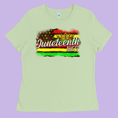 Ladies Tee juneteenth 1865 with crown flag