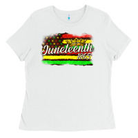 White juneteenth 1865 with crown flag Ladies Tee - texasbilliewilder