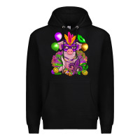 Black Mardi Gras pig Premium Hoodie - NancyCooperArtShop