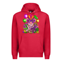 Cardinal Mardi Gras pig Premium Hoodie - NancyCooperArtShop