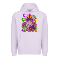 Lilac Mardi Gras pig Premium Hoodie - NancyCooperArtShop