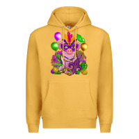 Mustard Mardi Gras pig Premium Hoodie - NancyCooperArtShop