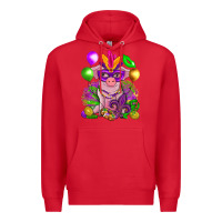 Red Mardi Gras pig Premium Hoodie - NancyCooperArtShop