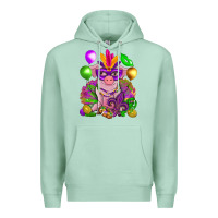 Seafoam Mardi Gras pig Premium Hoodie - NancyCooperArtShop