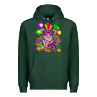 Sports Green Mardi Gras pig Premium Hoodie - NancyCooperArtShop