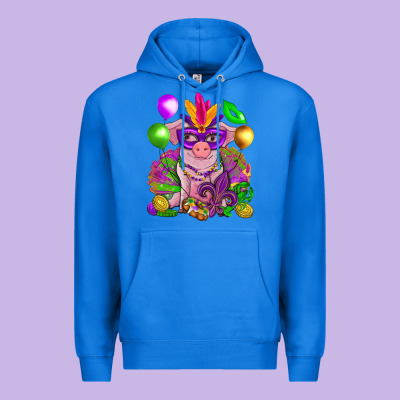 Mardi Gras Pig Premium Hoodie Designed By Nancycooperartshop